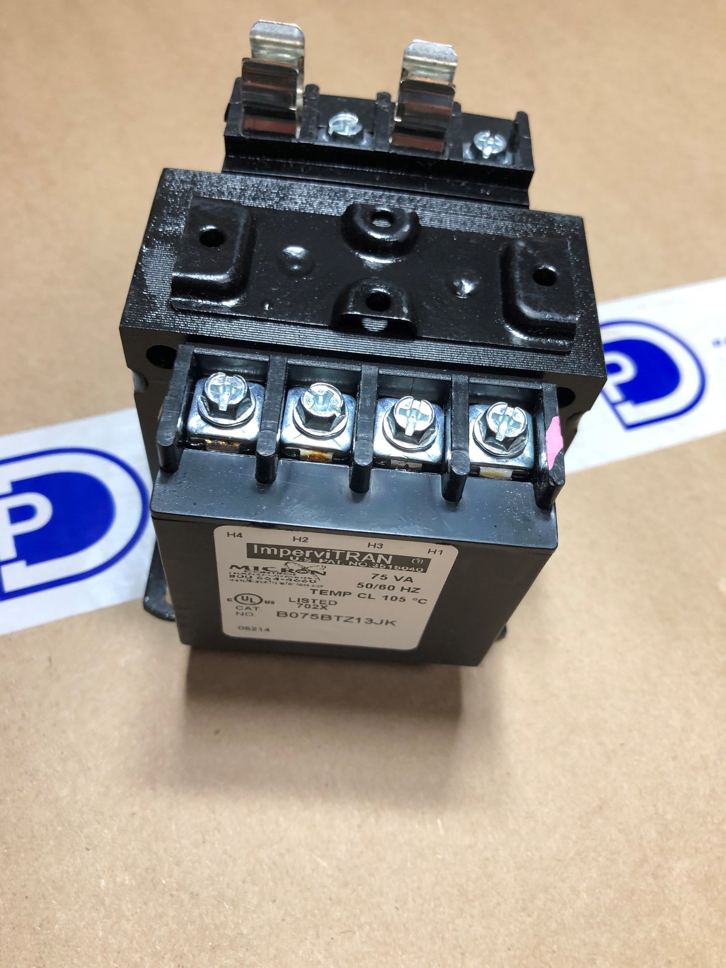 Micron B075BTZ13JK Control Transformer, 75VA, 1Ph, 240 X 480Pri - 120Sec, Open Type