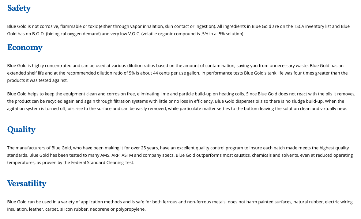 Blue Gold Spray Wash / Degreaser