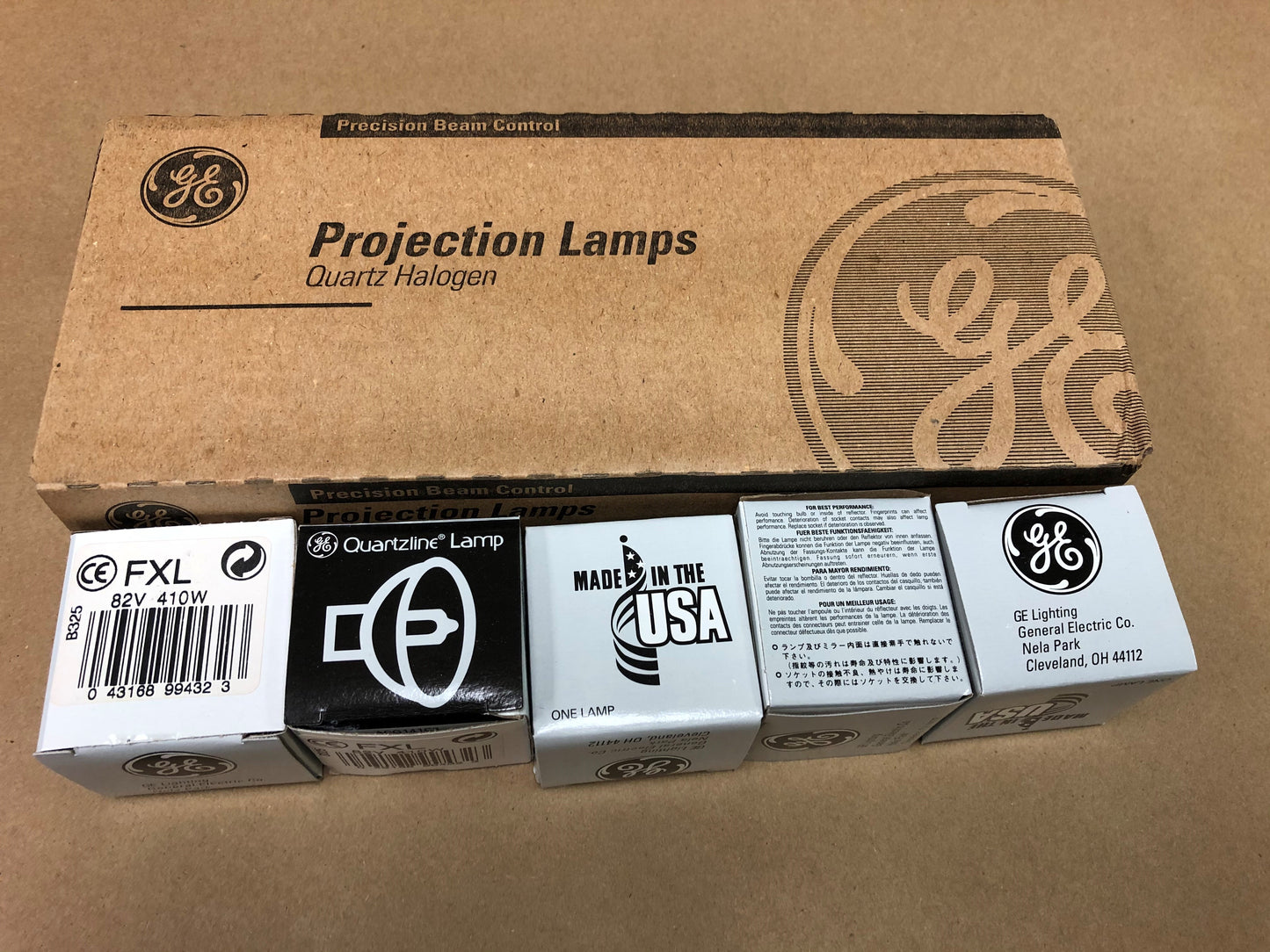 BUNDLE OF 10 General Electric FXL Projector Lamps, 410W, 82V